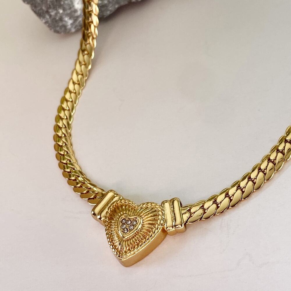 NEW Rhinestone Heart On Snake Chain - Picture 12 of 15